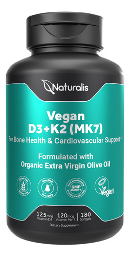 Naturalis Vitamina Vegana D3 + K2 Con Aceite De Oliva Extra