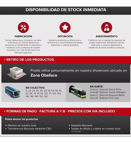 2 Rieles 1,5m + 8 Ménsulas 37cm + 4 Estantes Metálicos 90x35