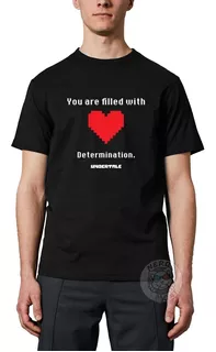 Camiseta Masculina Undertale Game Determination Heart Jogo