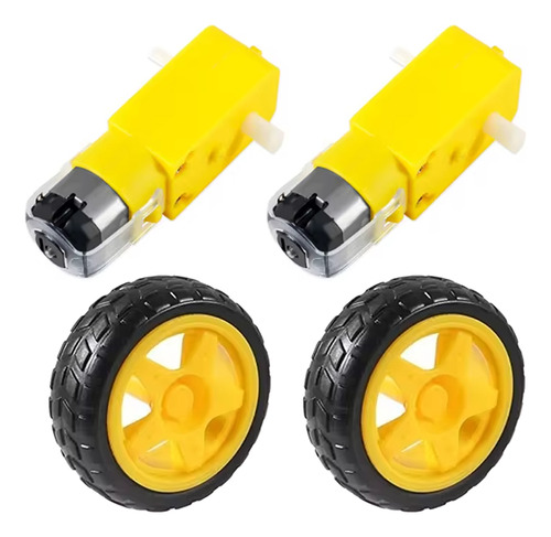 2x Roda + 2x Motor Dc 3v/6v C/ Redução Carro Arduino
