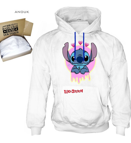 Imagen 4 de 10 de Buzo Hoodie Personalizado Saco Lilo-stitch Estampado Unisex