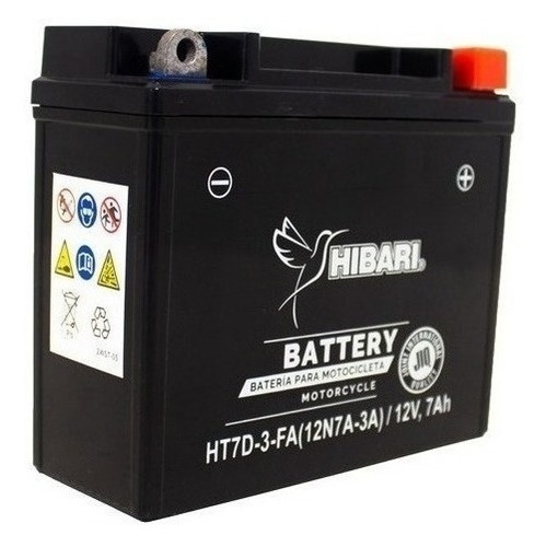 Bateria Hibari Moto 12n7b-3a Ht7d-3-fa 12v 7ah