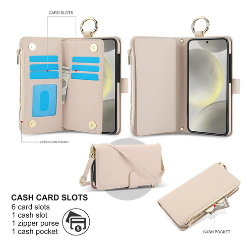Zya Capa Tipo Carteira Para Samsung Galaxy S24 Fe Com Alça