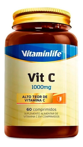 Vitamina C 1000mg 60 Caps - Vitaminlife Antioxidante