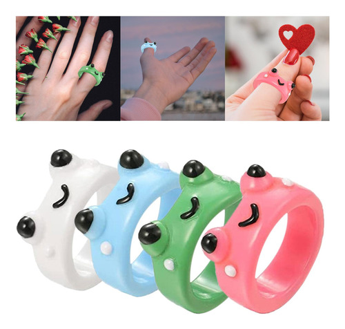 Conjunto De Anéis De Sapo Para Dedos Estéticos De 7