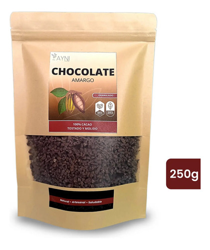 Chocolate Amargo Orgánico 250g - Caca - Kg a $15000