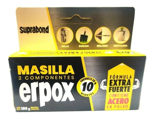 Masilla Suprabond Erpox Acero 100g - Soldadura En 10 Minutos