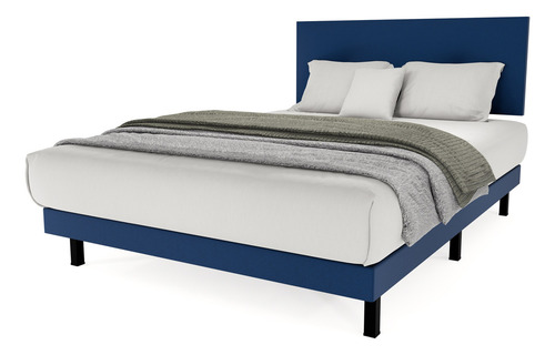 Recamara Cama Base Cabecera Urban Individual Color Azul