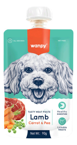 Wanpy Perro Pasta De Cordero Con Guisantes Y Zanahoria 90gr