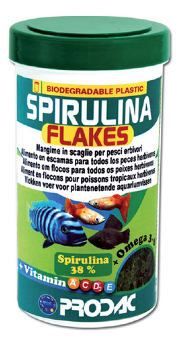 Alimento Spirulina 38% Escama Para Peces Espirulina 250ml/50