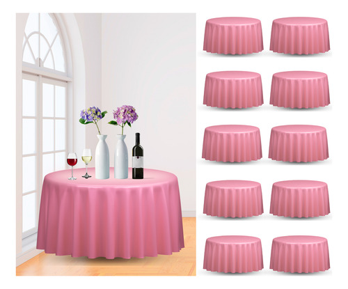 10 Manteles Redondos De Color 2.90 Diámetro Piezas Palo De Rosa Mantel Redondo
