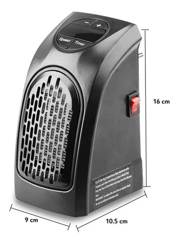 Imagen 6 de 10 de Calefactor Electrico 400w Calefactor Termoventilador Portati