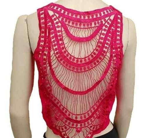 Cropped Com Renda Nas Costas Top Blusa Regata Moda Verão 594