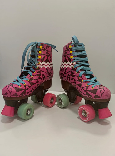 Patines Quad, Color Rosa Talla 23.5 (tipo Soy Luna) (Usado)