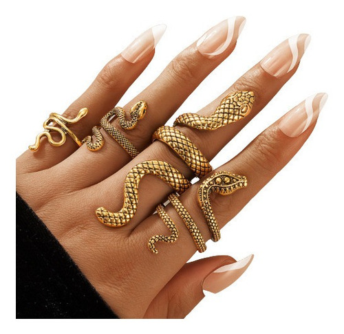 Anillos Midi Ring Tendencia Accesorios Serpiente Dorad Mujer