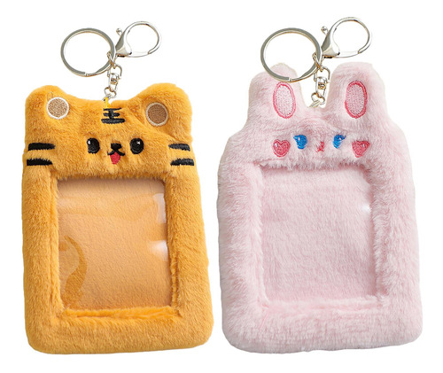 2 Llavero De Felpa, Estuche Protector, Soporte Para Tarjeta