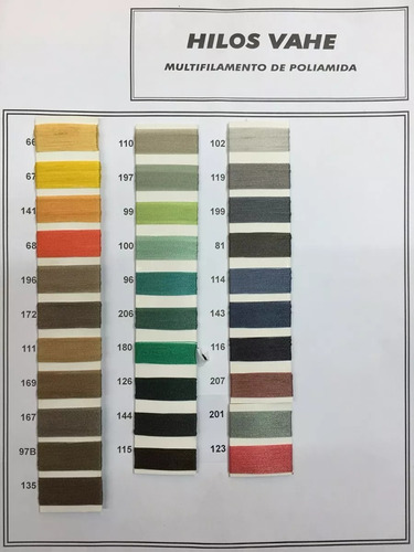 Imagen 5 de 7 de Hilo Nylon Vahe Colores Titulos 60 Y 40