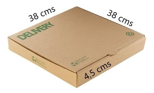 Caja De Pizza Micro Corrugado 35,5x35,5 Cms, 50 Unidades