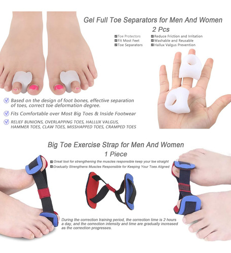 Corrector De Juanetes Para Mujeres Y Hombres, Kit De Almohad