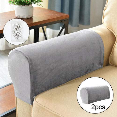 2 Fundas De Reposabrazos De Sofá Fundas De Brazo Gris Claro