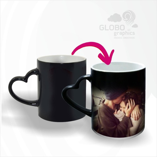 Taza Magica Corazón Personalizada San Valentin 