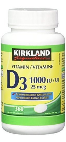 Kirkland Signature Vitamina D3 1000 Ui, 360 Tabletas