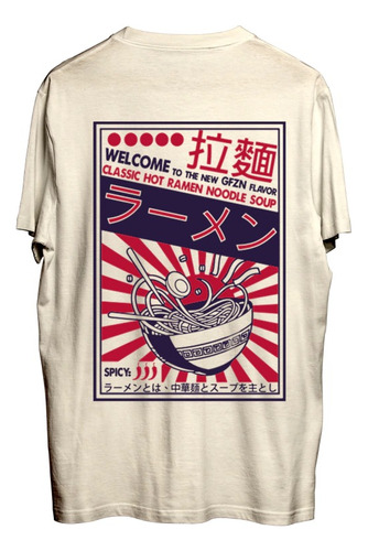 Remera Ramen Label Estilo Aesthetic Streewear Grafizona®