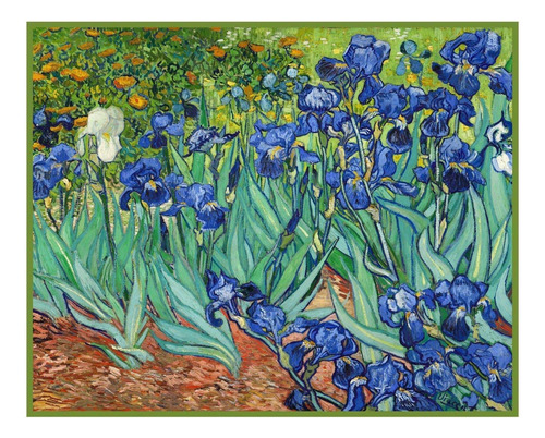 Orenco Originals Iris Flowers Vincent Van Gogh Patron Punto