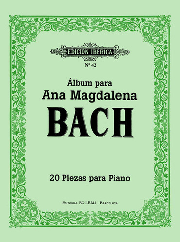 Libro Album Ana Magdalena Bach 20 Piezas Para Piano