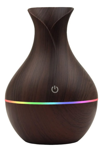 Mini Humidificador Usb 130ml Luz Led. Marrón Oscuro