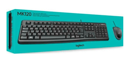 Kit De Teclado Y Mouse Logitech MK120 Color Negro