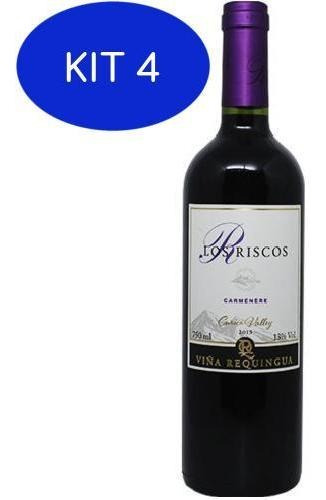 Kit 4 Vinho Los Riscos Carmenere 750ml - 2017