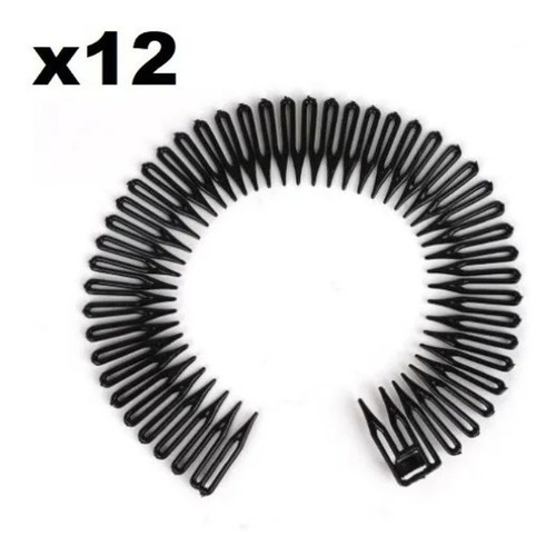 12 Cintillo Zig Zag Cabello Mujer Flexible Accesorio Cabello