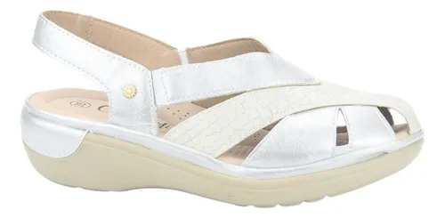 Sandalia Mujer Plateado Casual Chalada Mestico-1