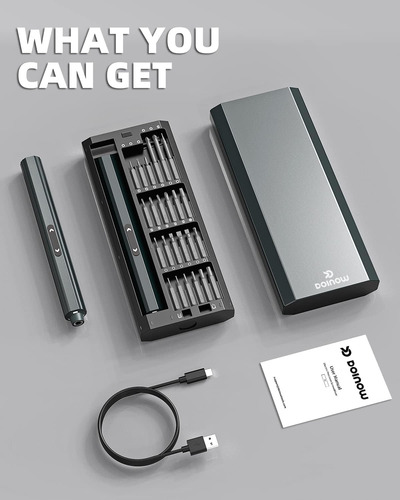 Mini Destornillador Eléctrico 48-in-1 Bits Magnéticos, Luz D