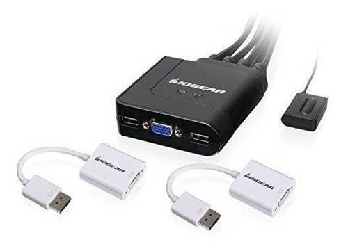 Iogear 2port Vga Y Displayport Cable Kvm Kit Con Audio Gcs72