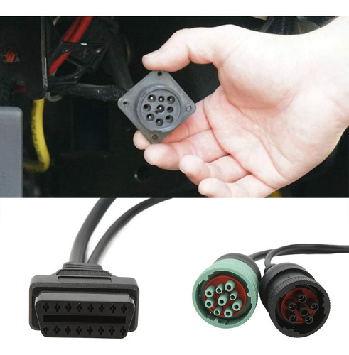 Cabo De Caminhão Obd2 Obdii 16 Pinos Fêmea Para 6 Pinos J170