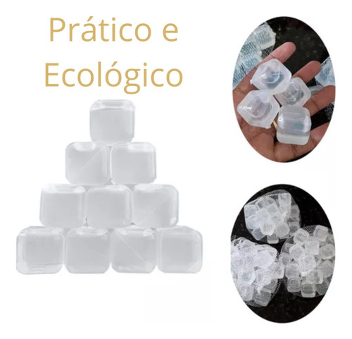 Gelo Artificial Reutilizável Com 10 Cubos Em Plástico