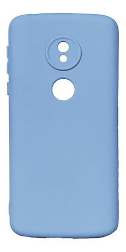 Capa Capinha De Silicone Flexivel Para Motorola Moto G7 Play Cor Azul Bebe Liso