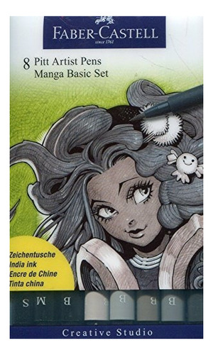 Fabercastel Pitt Artist Manga Pens Tonos De Gris 8paquete 16