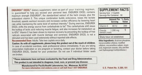Endurox Excel 60caps Pacific Health Original Importado Eua
