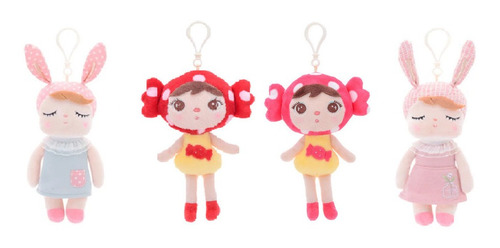 Imagem 1 de 4 de Kit 4 Boneca Metoo Angela Panda Coelha Chaveiro Original