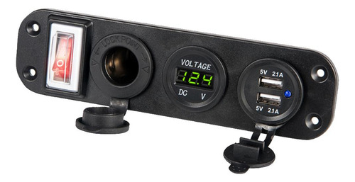 Voltímetro De De Enchufe Usb Doble De 12v / 24v Verde