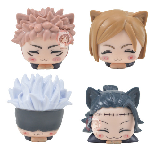 Figura Muñeco Jujutsu Kaisen Gojo Geto Yuji Nobara Gatito X4