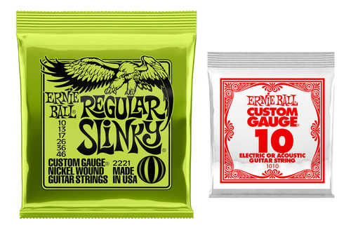 Encordoamento Guitarra Ernie Ball 010 Regular Slinky 2221