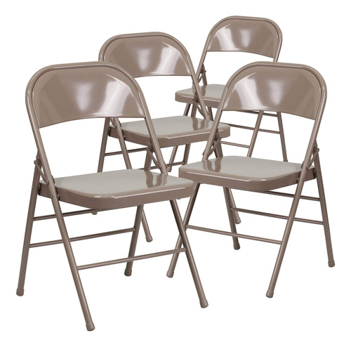 Flash Furniture Serie Hercules Silla Plegable De Metal, Beig