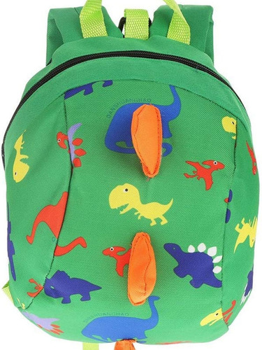 Mochila Dinosaurio Con Arnés Correa Preescolar Verde Bosque Arnés de Dinosaurio