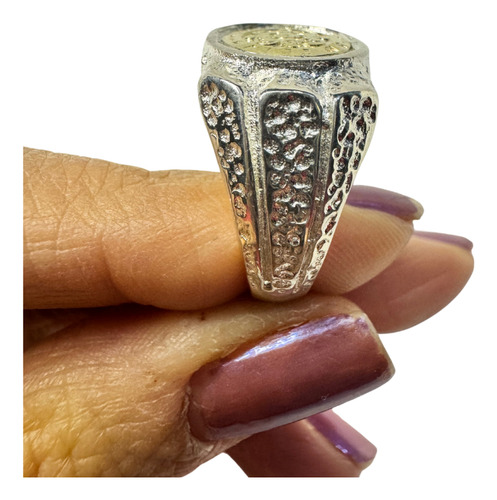 Anillo San Benito De Plata 925 Y Oro M15 Plateado 15