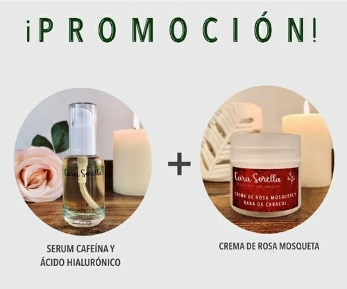 Promo!! Serum Cafeina Y Ac Hialuronico + Crema Rosa Mosqueta