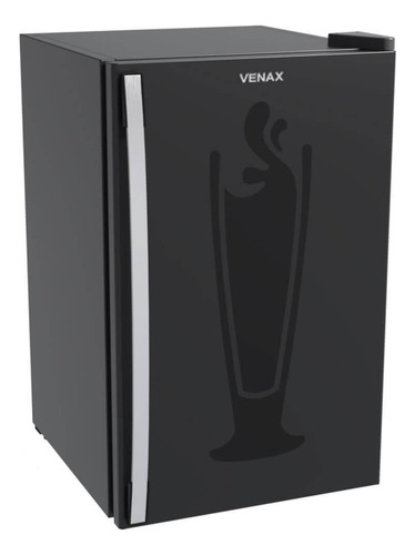Cervejeira Venax Black 100l Com Led Azul Preto Fosco 220v